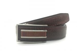 China Automatic Buckle 3.5CM Croco Texture Mens Brown Belt on sale