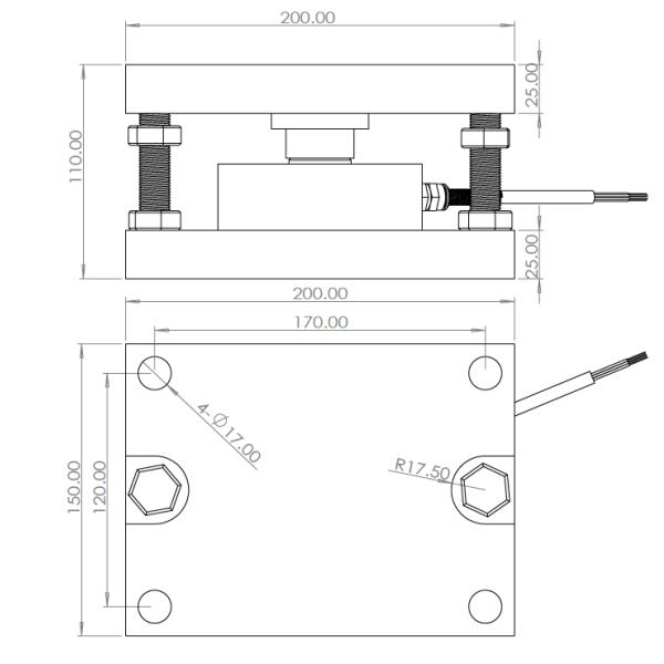 CHCO-7 Wheel Electrostatic Pressure 1t Cantilever Load Cell