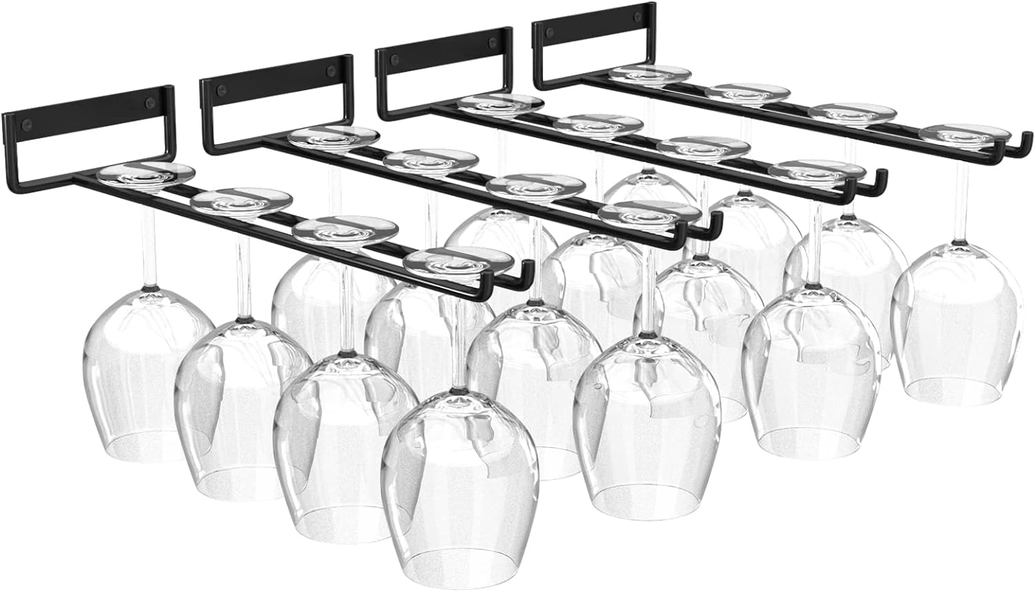 Functional Design Metal Wine Glass Holder for Under Cabinet Organization and Storage