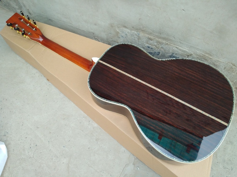 AAA solid spruce top 39 inch Acoustic Guitar custom Ebony fretboard ooo style electric Guitar