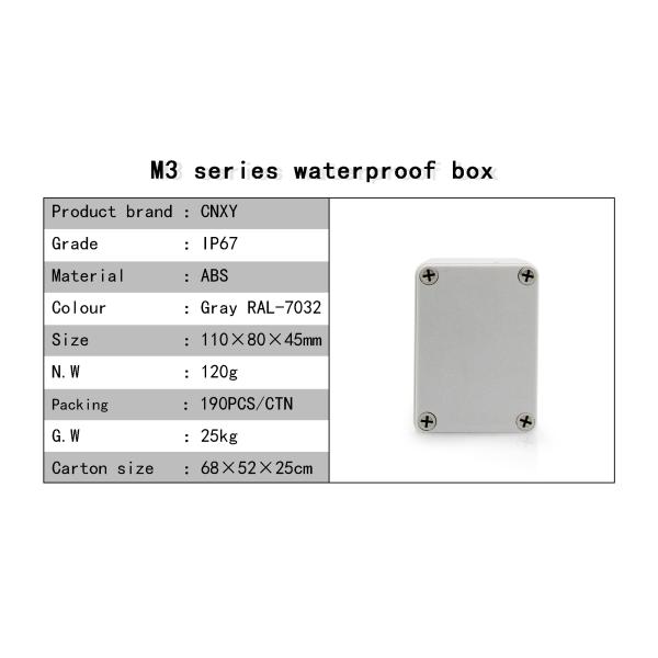 Small Connector Rectangular Junction Box Logo Printed Corrosion Resistance
