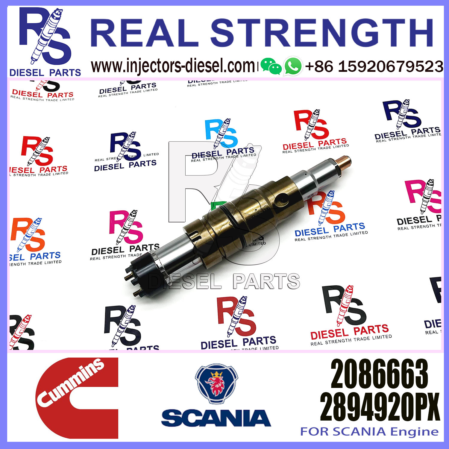 Diesel Common rail fuel injector 4905880 2086663 2894920PX 2058444 for SCANIA Excavator DC09 DC13 DC16