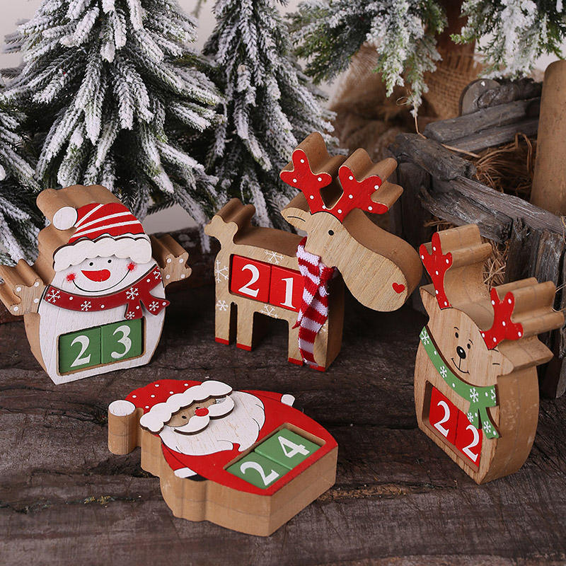Wholesale Christmas Gift 3D Wooden Decoration Calendar For Home Decoration