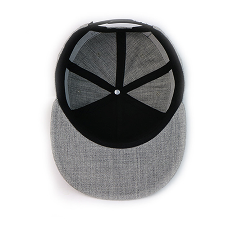 Custom Logo Flat Brim Snapback Hats With Snap Closure 85% Acrylic 15% Wool