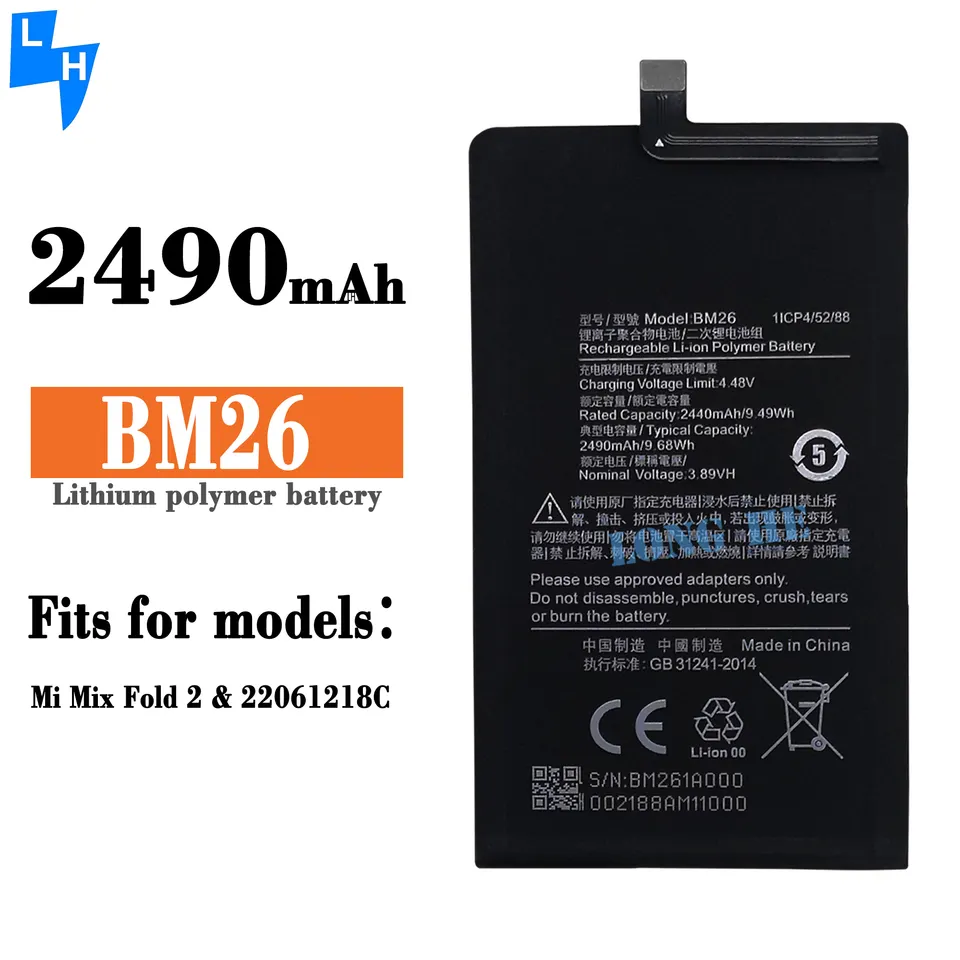 OEM BM24 BM25 BM26 BM27 Battery for XIAOMI Mi Mix Fold/M2011J18C 2460mAh 2560mAh 0 Cycle