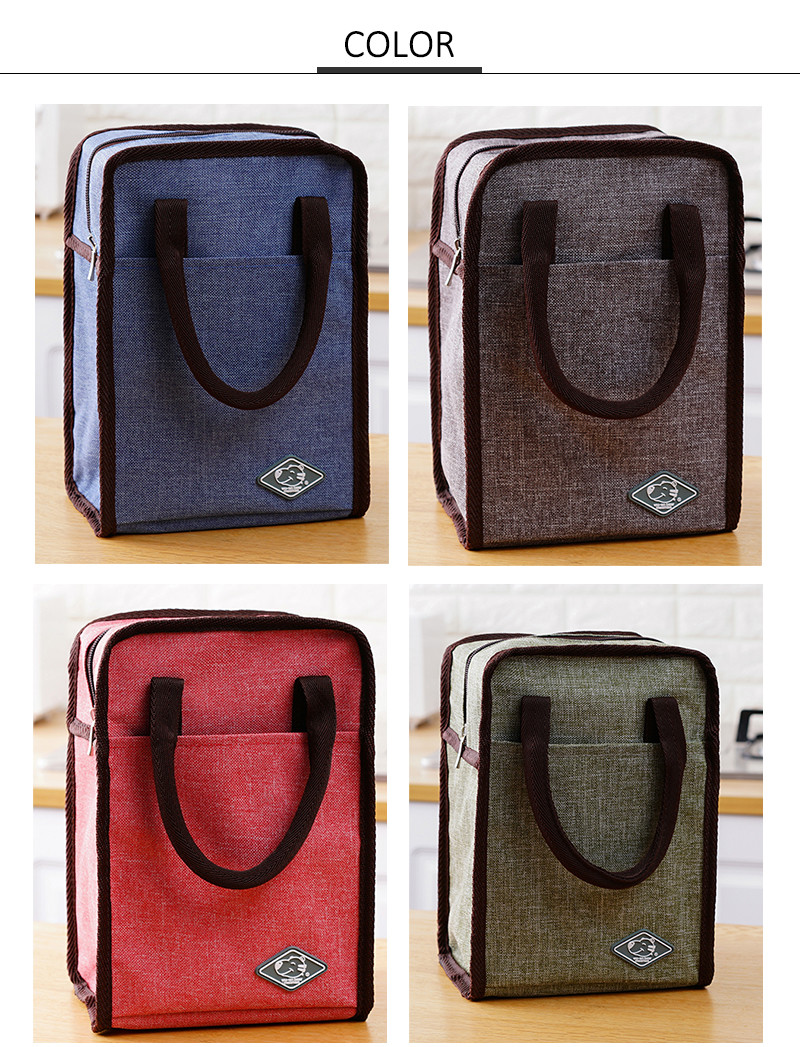 600D Polyester L18.5cm Insulated Lunch Cooler Bags