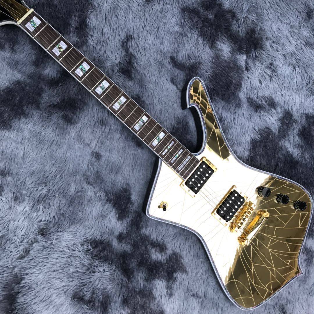 Custom New 6 Strings Advanced Electric Guitar Special-Shaped Guitar Mirror Crack Guitar Silver Hardware Customizable