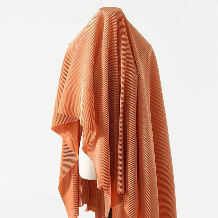 dyeing Draped Mercerized 100% Polyester Plisse Pleated Fabric