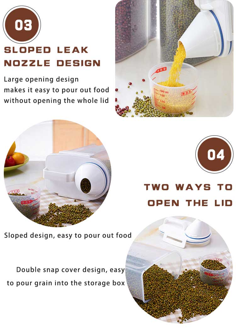3 Litre Airtight Cereal Containers Plastic Kitchen Organizer