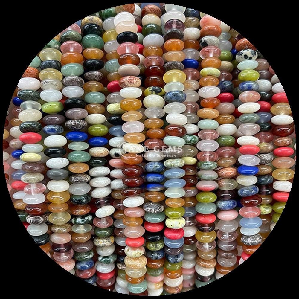 Pink Aventurine Green Aventurine Gem Bead Natural Crystal UFO Shape Stone Loose Bead Strands For Bracelets