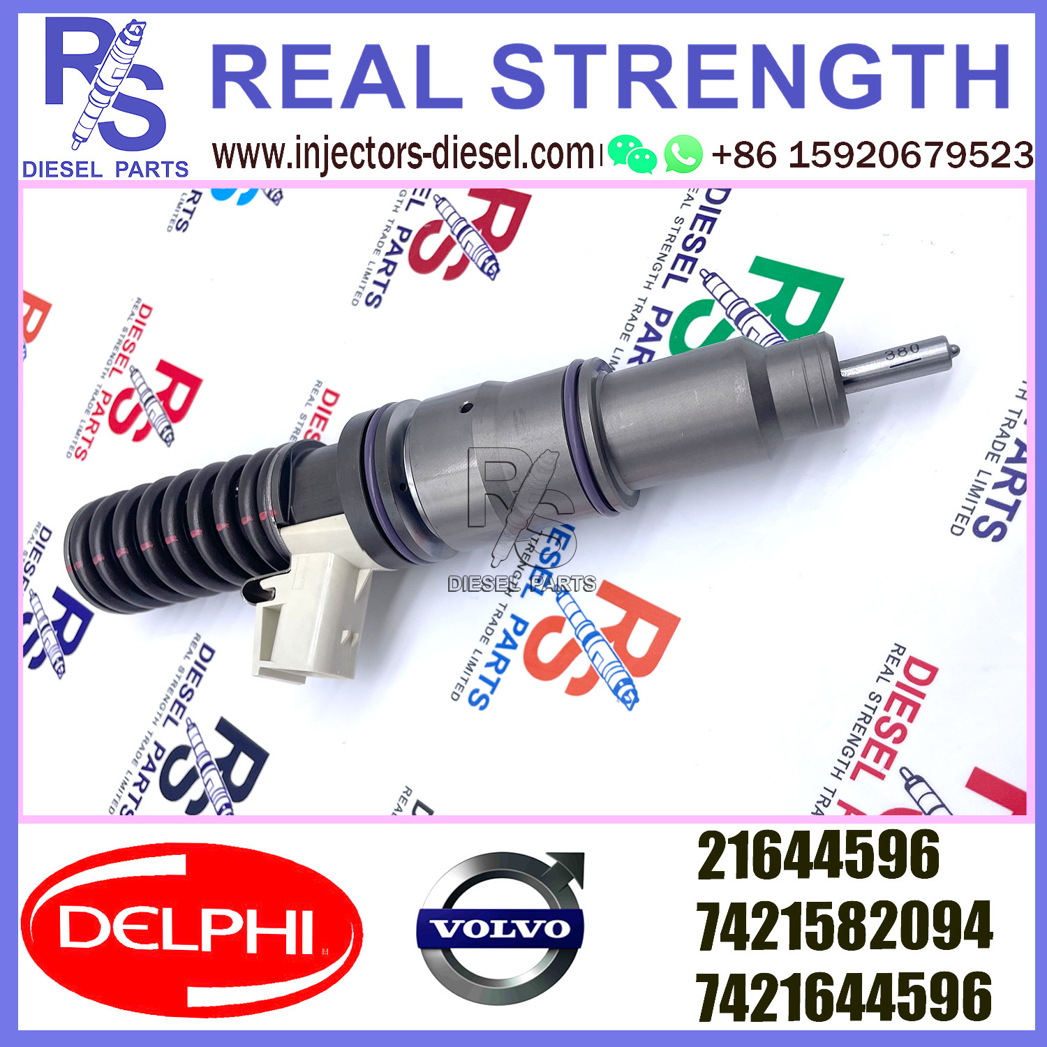 DELPHI 4pin injector 21644596 Diesel pump Injector V-O-L-V 21644596 7421582094 7421644596 E3.18 for RENAULT 11LTR EURO3 LO