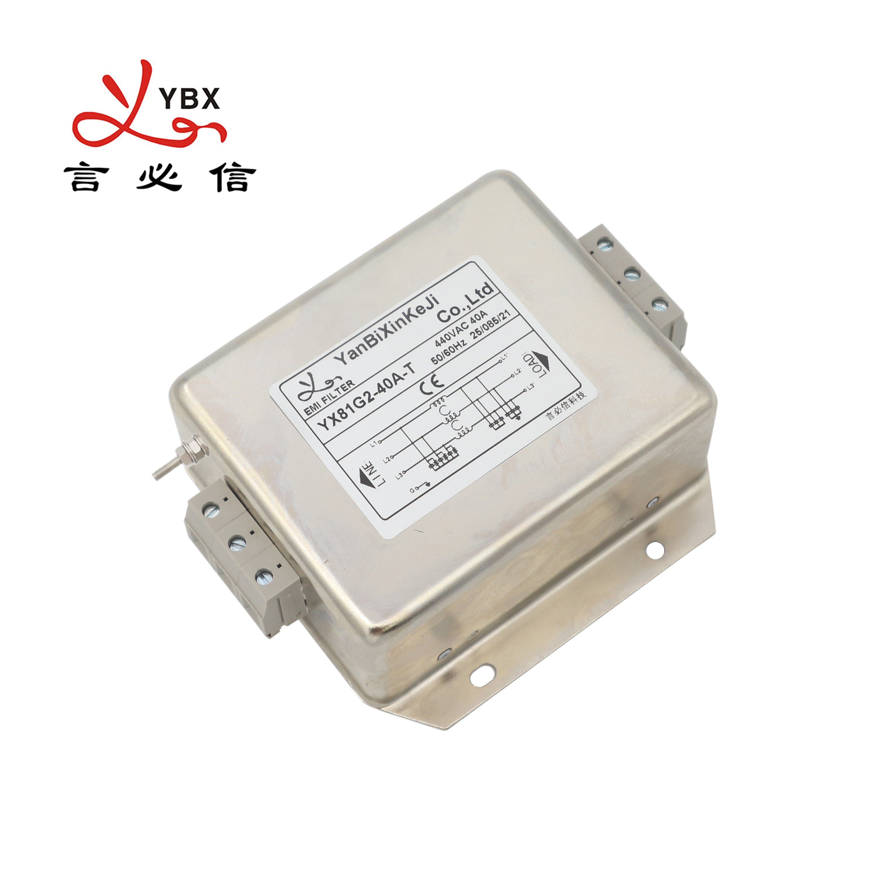 EMI Suppression Filter Three Phase RFI Filter 440V 10~50A For Wind Energy System