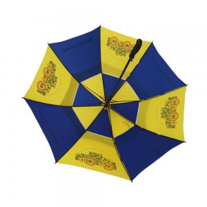 Quality 30 Inch Air Vent Double Canopy Golf Umbrella Windproof With Full Silk Screen Print for sale