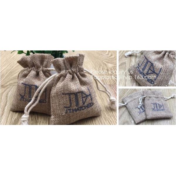 Assorted Colors Burlap Gift Bags with Double Jute Drawstrings Candy Sack Pouch Halloween Treat Gift Bags with Different