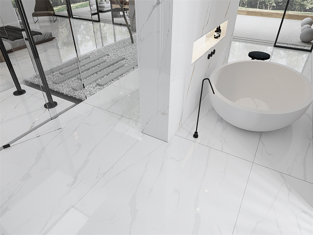 White 142x270cm Porcelain Sintered Stone Slab For Book Exhibition Area Of Publishing Company,Glazed