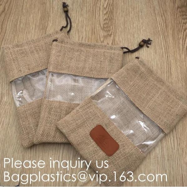 Assorted Colors Burlap Gift Bags with Double Jute Drawstrings Candy Sack Pouch Halloween Treat Gift Bags with Different