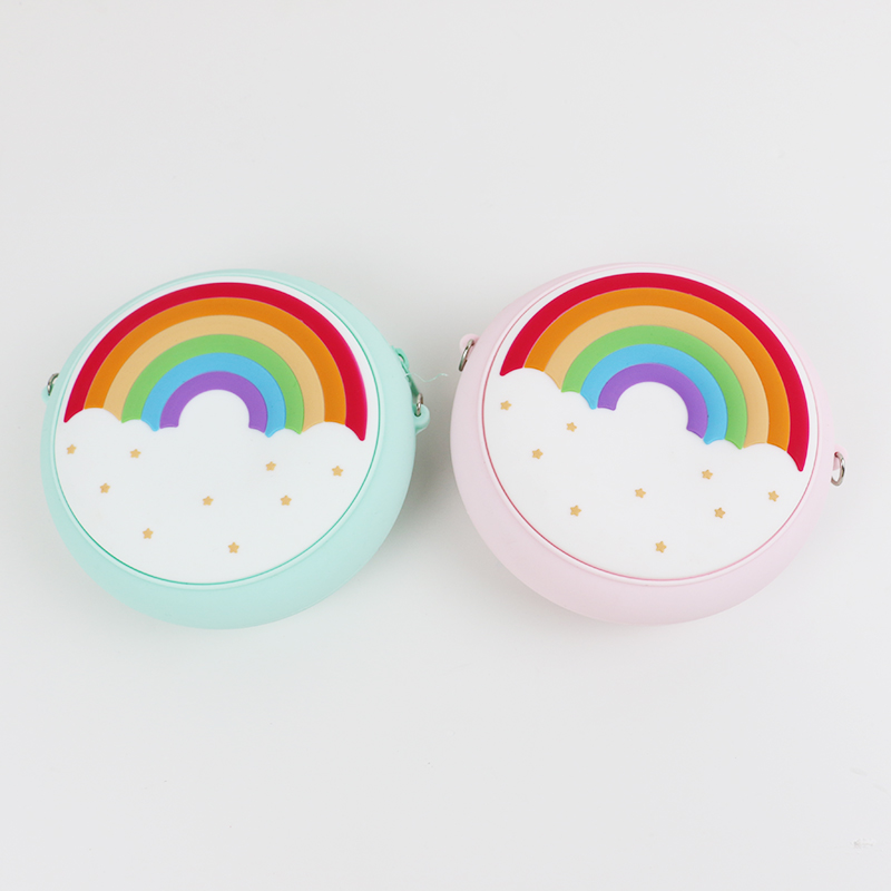 Mini Rainbow Custom Made Silicone Shoulder Bag For Kid Baby