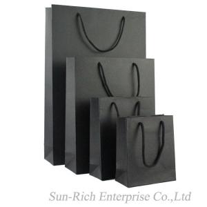 China Wholesale Black paper bag gift bag Custom Logo available on sale