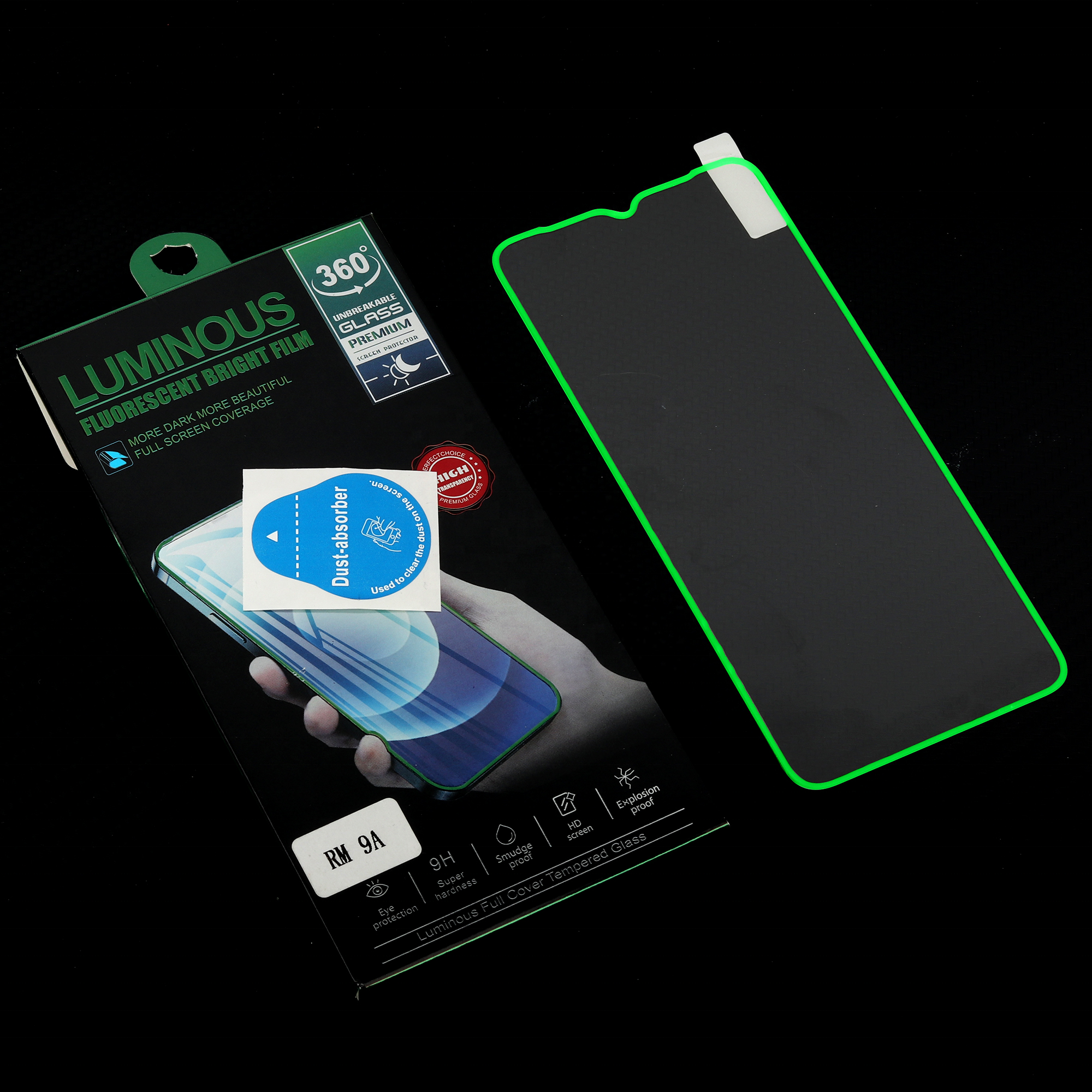 Luminous Glowing Tempered Glass Screen Protector For Iphone 12 Fluorescent Frame