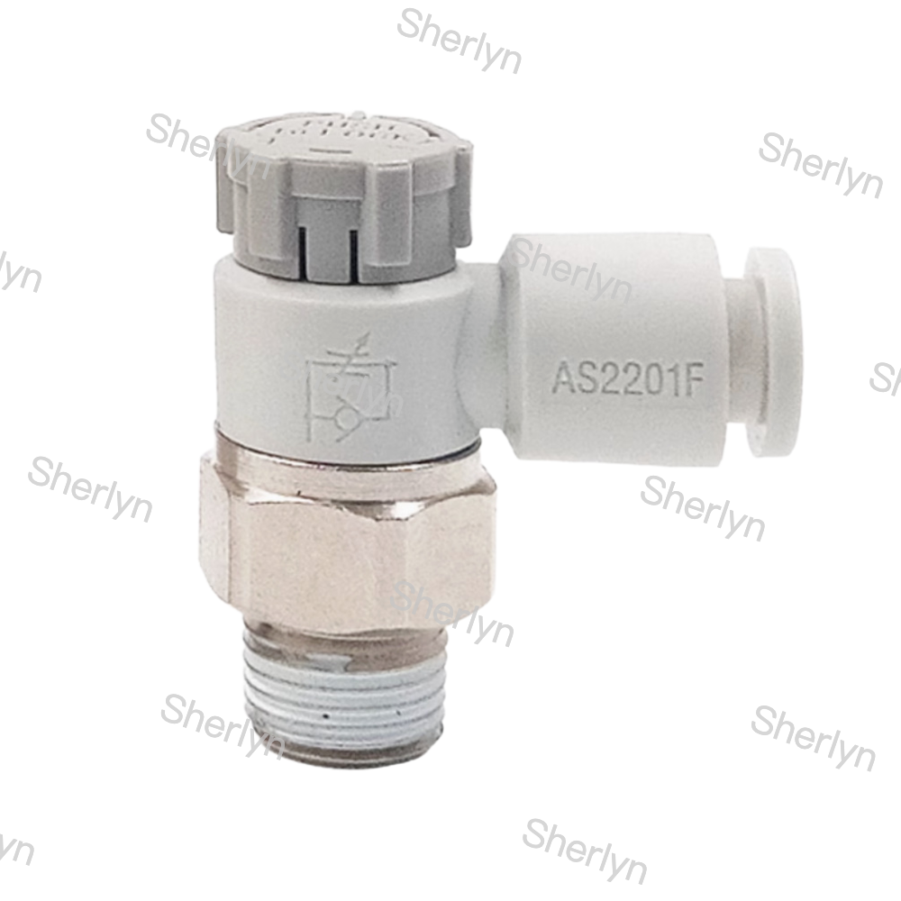 SMC Type Cylinder Pneumatic Speed Control Throttle Valve Connector AS2201F-01-06S