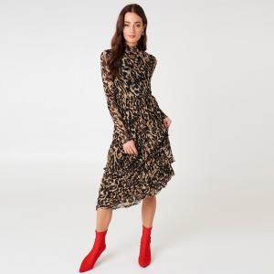 Quality Fashion Women Leopard Print Long Sleeve Women Maxi Dresses for sale
