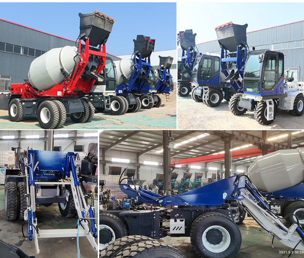 High Efficiency Concrete Transit Mixer Self Loader Concrete Mixer Customization