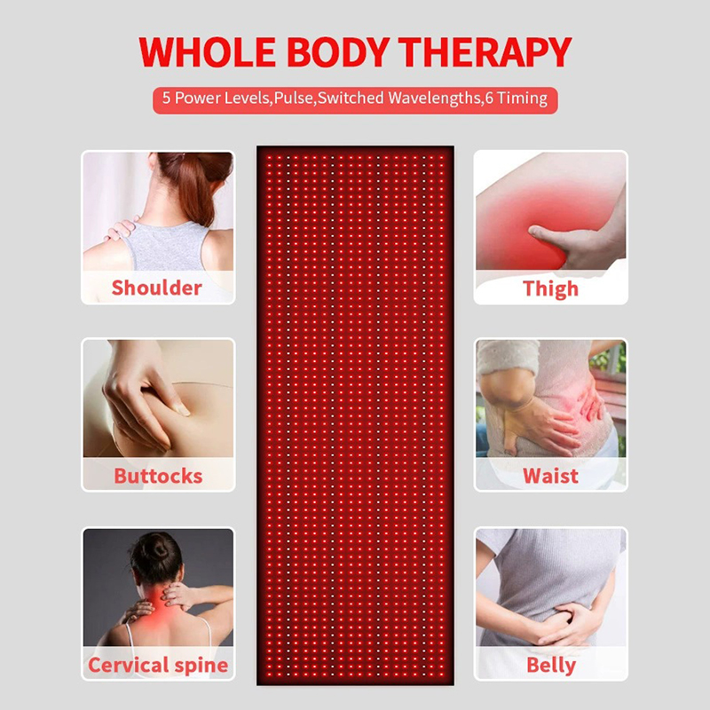 660nm and Near Infrared 850nm LED Light Combo , Pain Relief of Muscles and Joints 630 Lamp Beads Red Light Therapy Device