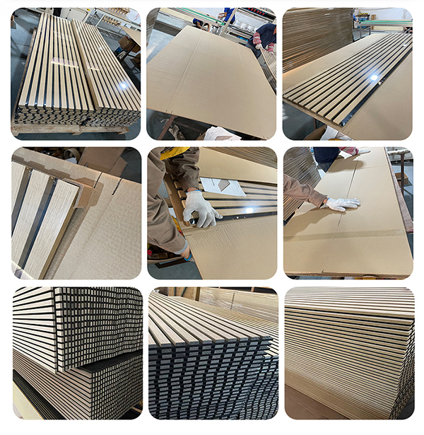 Wood Frame Eco-friendly Acoustic Slat Panel Polyester Fiber Acoustic Panel Installation
