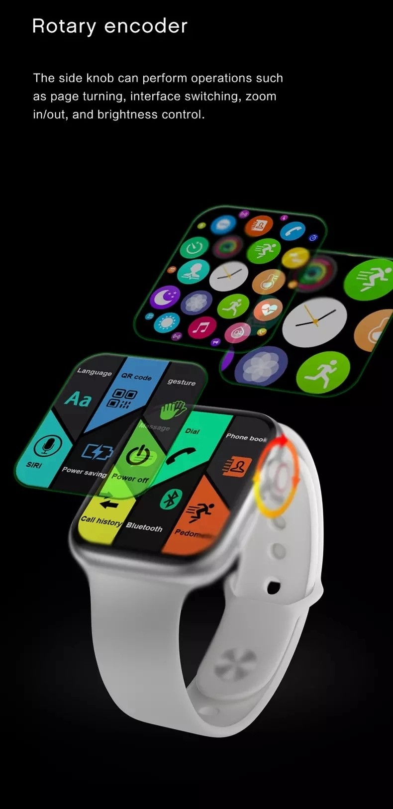 1.78 HD Screen Heart Rate Pedometer Bluetooth Calling Smartwatch
