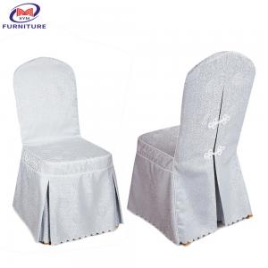 China White Long Skirt Hem Chair Slipcover With Portable Buttons Covers And Sashes on sale