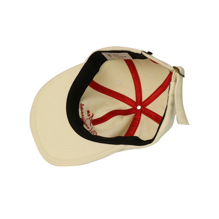 Fashionable Winter 100% Wool Embroidered Baseball Caps / 6 Panel Hat For Outdoor Sport