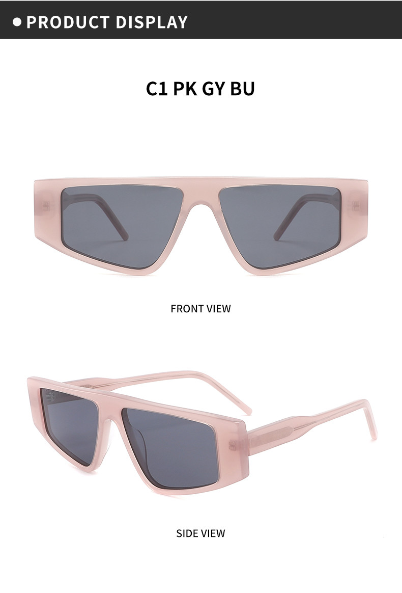 Flat Top Acetate Frame Sunglasses Custom Irregular Metal Frame Sunglasses Womens