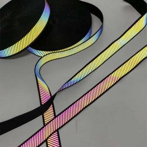 China Rainbow Nylon Webbing Reflective Safety Ribbon Clothing 5cm Orange Silver Gray on sale