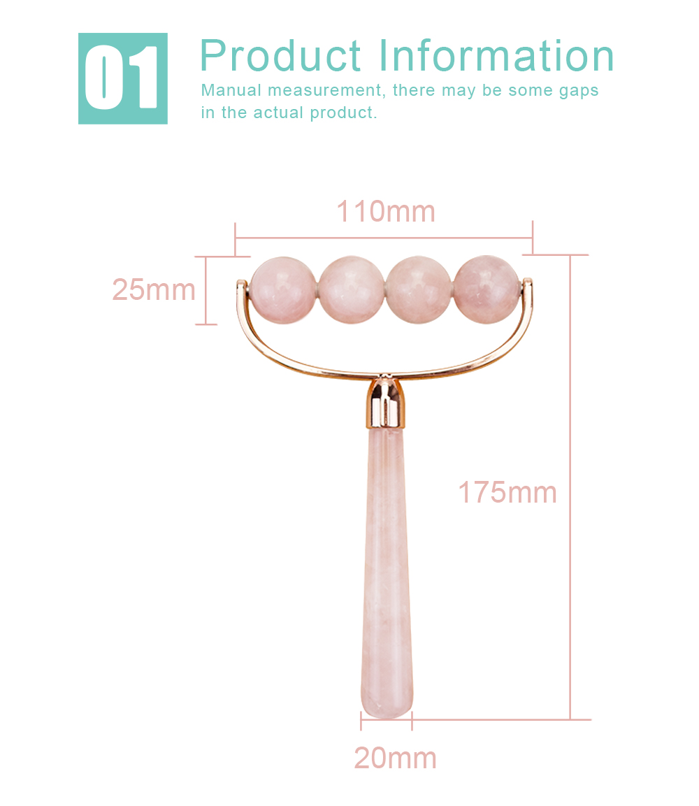 200g 175*110mm Rose Quartz Full Body Jade Roller Minimizes Swelling