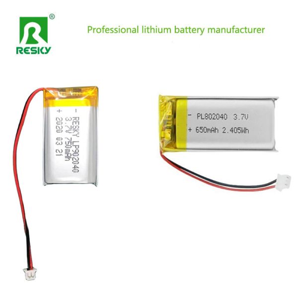 Solar Lithium Cell 802040 3.7V 650mAh Rechargeable Lithium Ion Polymer Battery For Bauty Device