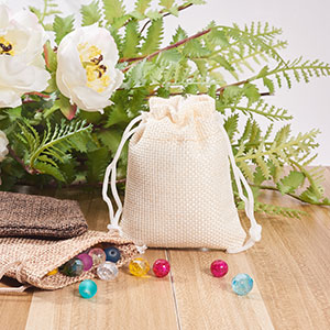 Assorted Colors Burlap Gift Bags with Double Jute Drawstrings Candy Sack Pouch Halloween Treat Gift Bags with Different