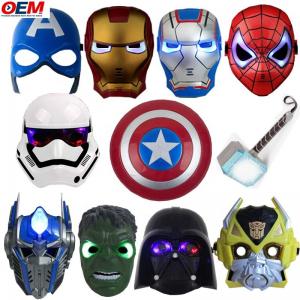 Quality Custom Halloween Masks PVC Superhero Spider Iron Hero Hulk Captain America Masks Cosplay Costumes Face Mask for sale