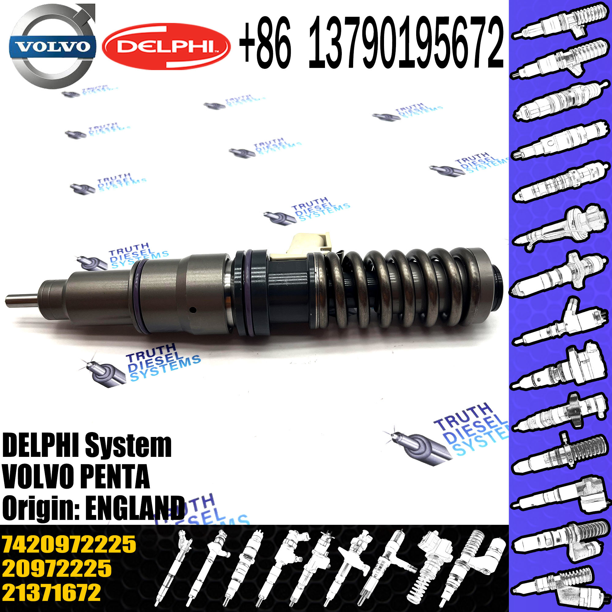 Diesel Engine Fuel Injector 20430583 21582096 For VOL EC360B EC460B Diesel Engine