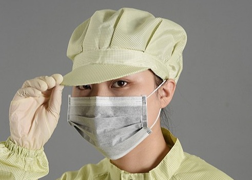 Washable 0.5cm Strip Anti Static Hat Unisex Clean Room Cap