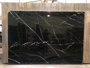 China 40mm Black Marquina Marble Stone Slabs Polished For Interior Flooring on sale