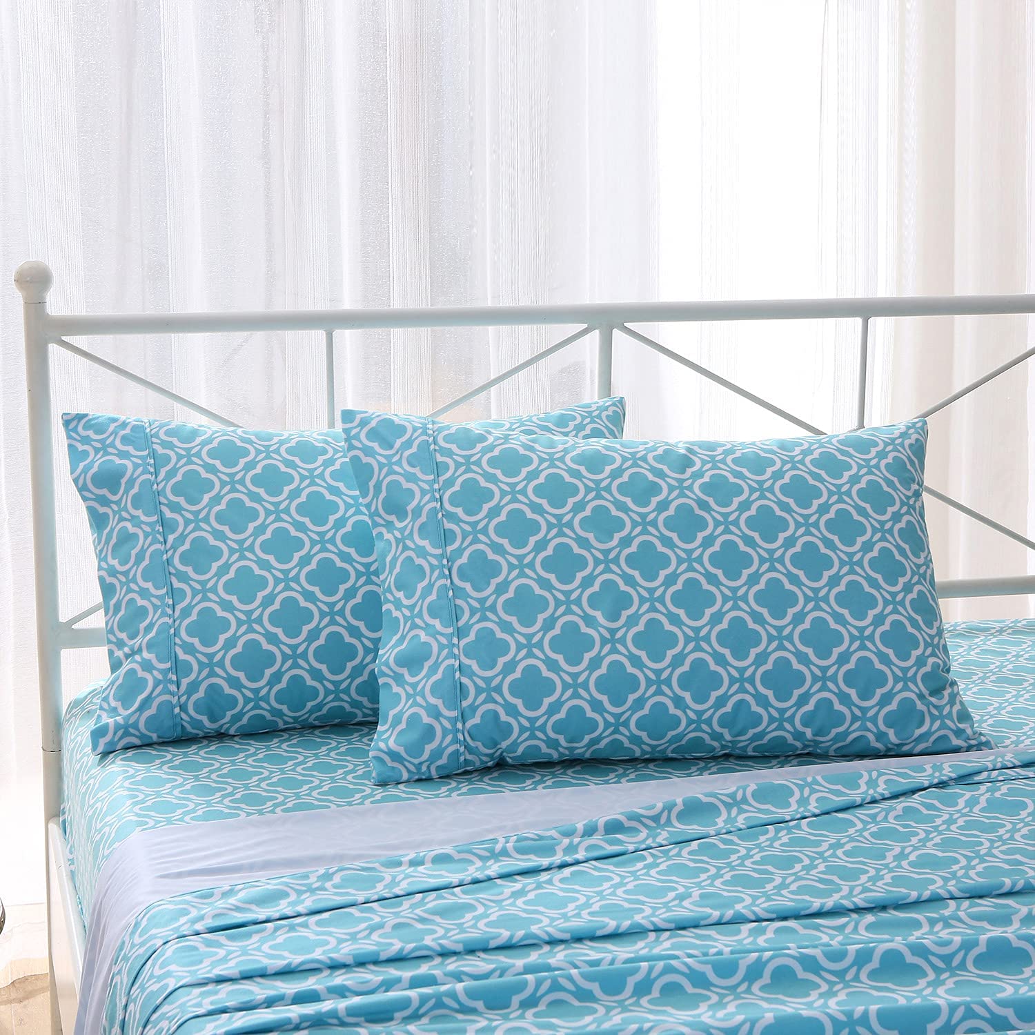 Customized Microfiber Flannel Sheet Set -Luxury Printed 4 Piece Bedding Collection for Hotel