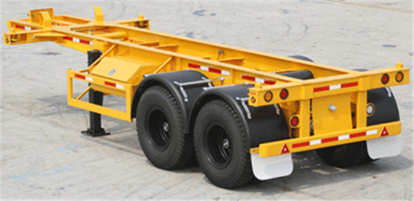 Skeleton Container Flatbed Semi Trailer With 40 Ft Container 3mm Diamond Plate