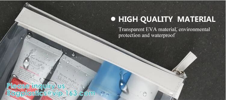 ZIPPERED BAGS, makeup cosmetic bag, travel BAG, Cosmetic Swimwear Sand beach Clear Cylinder PVC Bag For Women Makeup Tr