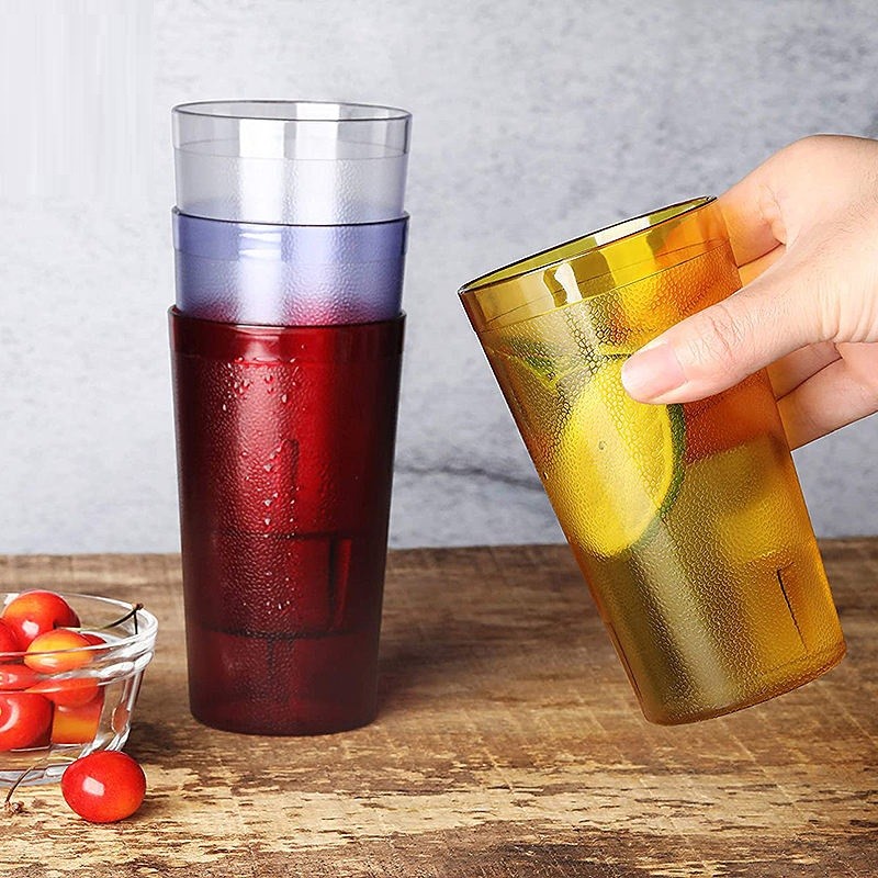 Hard Plastic Cups Clear Plastic Double Colored Rimmed Cups Fancy Disposable Wedding Cups Elegant Party Cups