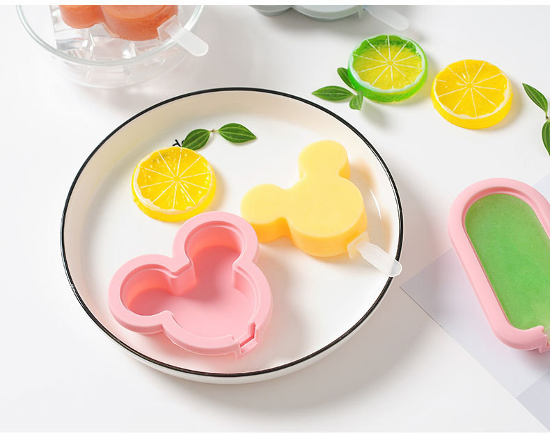 Silicone Popsicle Molds, Cute Ice Pop Molds Reusable Cake Pop Mold Set With Lid Popsicle Sticks, Easy Release BPA Free Cartoon Ice Cream Mold For Kids