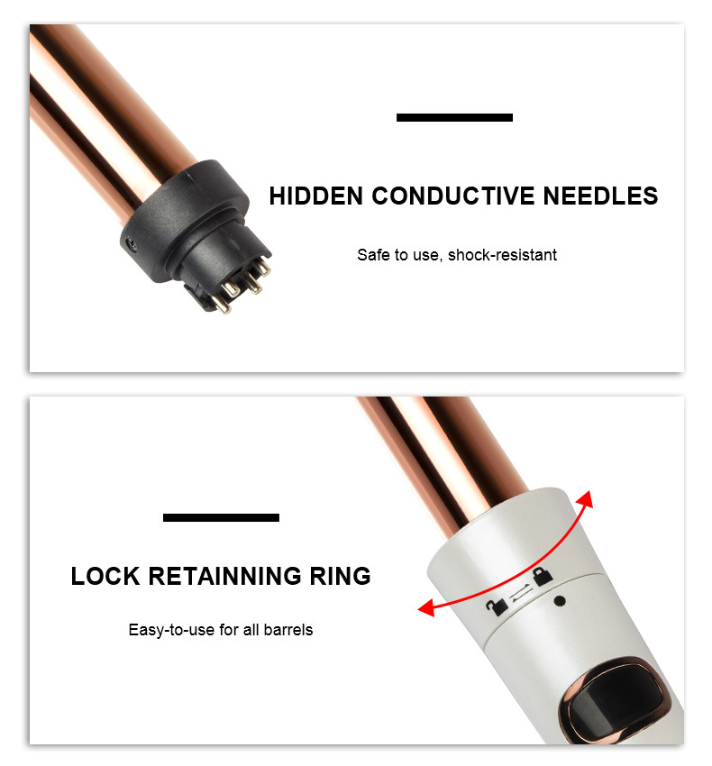 LED Display Interchangeable Ceramic Curler Set Iron 5 In 1 110-240V