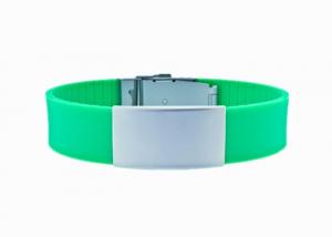 China Custom Silicone Medical ID Bracelets , Silicone ID Wristbands For Runners / Cyclists on sale