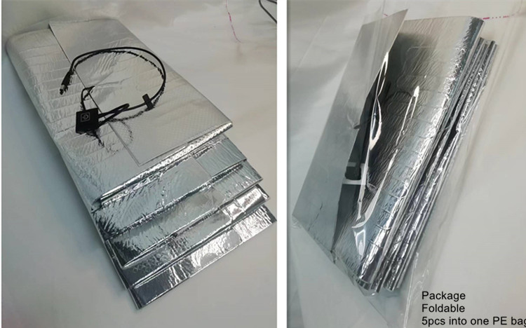 12V Aluminum Foil Heating Pad Size 25x25cm 30x30cm 35x35cm For Food Delivery