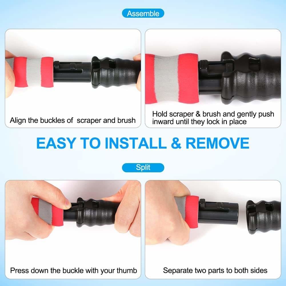 Detachable Extendable Snow Brush Car Windshield Ice Scraper Kit