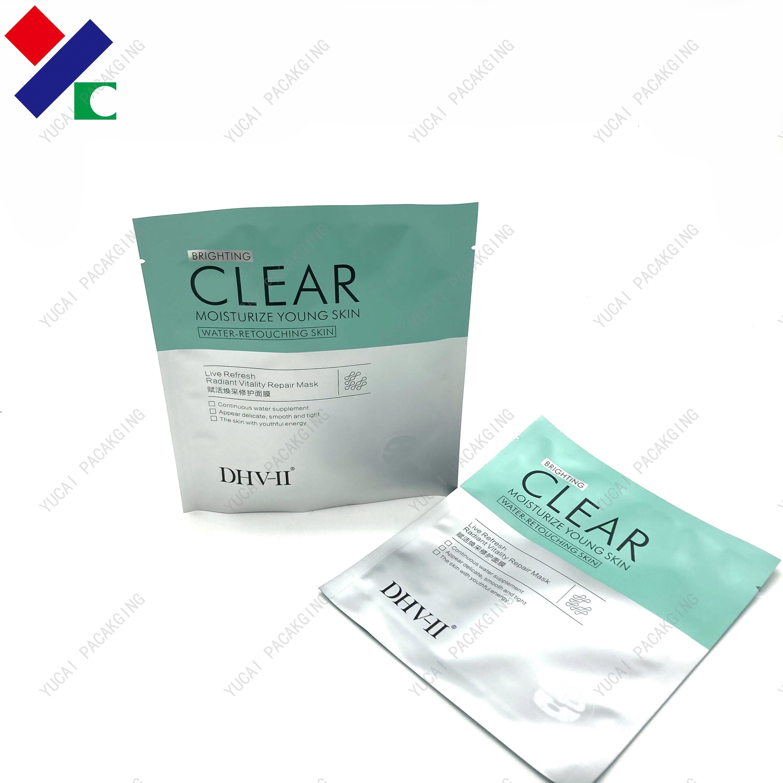 Beauty Makeup Hdpe Kraft Paper Three Side Seal Pouch Custom Printing With Logo